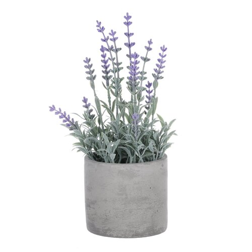 Künstlicher Lavendel im Blumentopf, grau, 10 x 10 x 21 cm