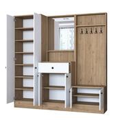 Zestaw do przedpokoju Pome White and Walnut II