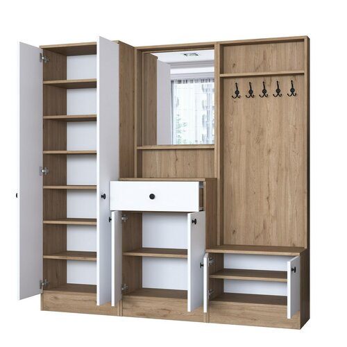 Zestaw do przedpokoju Pome White and Walnut II