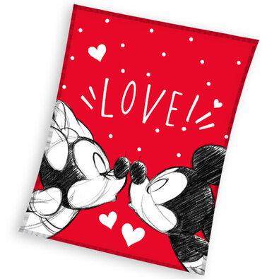 Otroška odeja Mickey in Minnie Mouse Love, 130 x160 cm