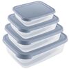 Set 4 caserole din plastic, 0,3/0,6/1,2/2 l