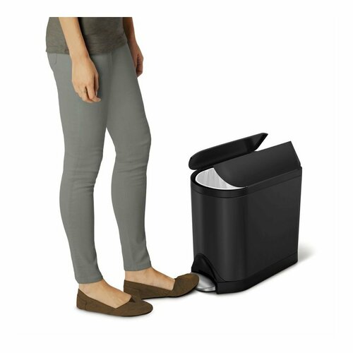 Simplehuman Вузький педальний кошик 10 л, чорний