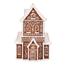Vianočná dekorácia Perníkový kostolík, polyresin, LED, hnedá