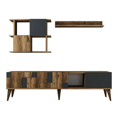 Televízna stena Madrid Anthracite and Walnut