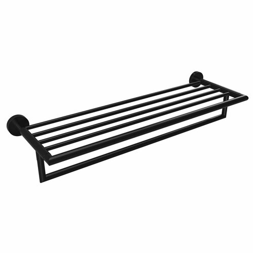SAPHO XB404 X-Round črna polica za brisače zdrogom 55 x 26,5 x 11 cm, črna