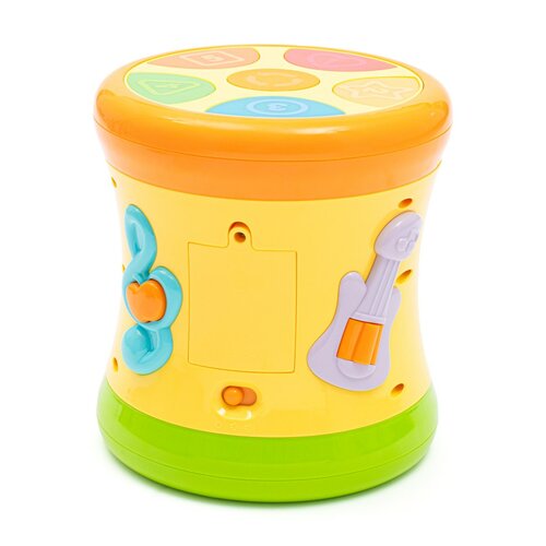 Baby Mix Oboustranný dynamický bubínek, žlutá