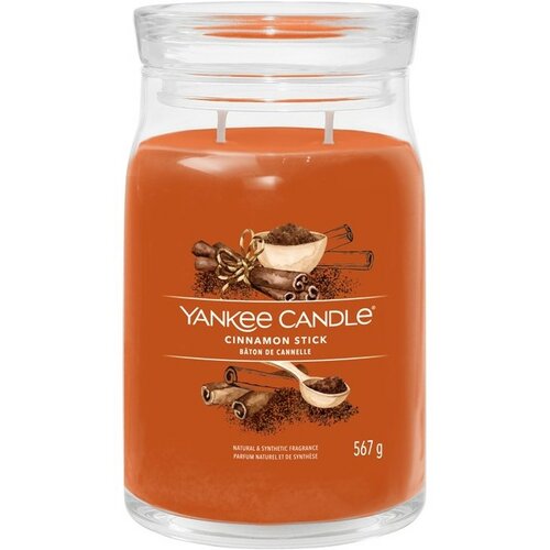 Lumânare parfumată Yankee Candle Signature în borcan, mare, Cinnamon Stick, 567 g