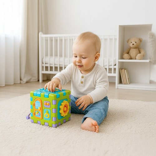 Baby Mix Interaktywna kostka do składania, 17 x 17 x 17 cm