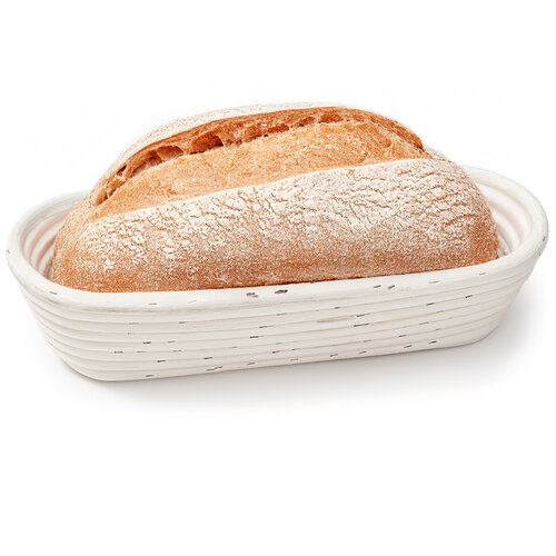 HOME ELEMENTS Coș oval cu inserție din țesătură,35 x 14 cm x 7,5 cm