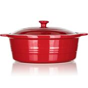 Banquet Forma do zapiekania okrągła z pokrywką Culinaria Red 3 l