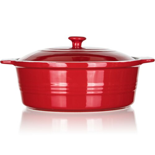 Okrogla pekač z pokrovom Culinaria Red 3 l