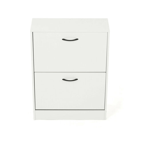 Výklopný botník se 2 přihrádkami COMPACT White, bílá