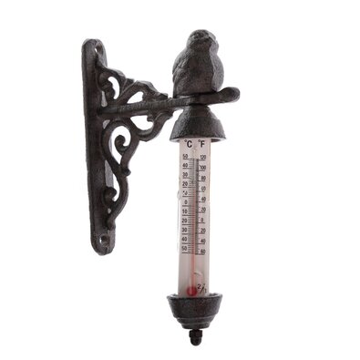 Чавунний настінний термометр Konev чорний, 23 x 8см