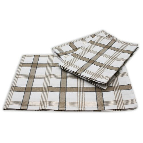 Geschirrtuch aus ägyptischer Baumwolle Braune Würfel, 50 x 70 cm, Set 3 Stück