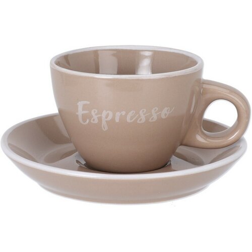 Espresso kőagyag csésze csészealjjal , 100 ml, mokka