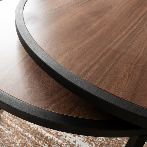 Odkládací stolek Tambur Walnut, 2 ks