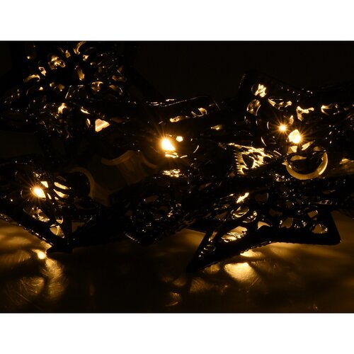 Lanț luminițe decorativ cu LED-uri Stars, negru