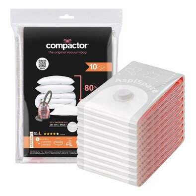 Compactor Komplet vakuumnih vrečk za shranjevanjeBag Aspispace L 120 litrov, 80 x 100 cm, 10 kos