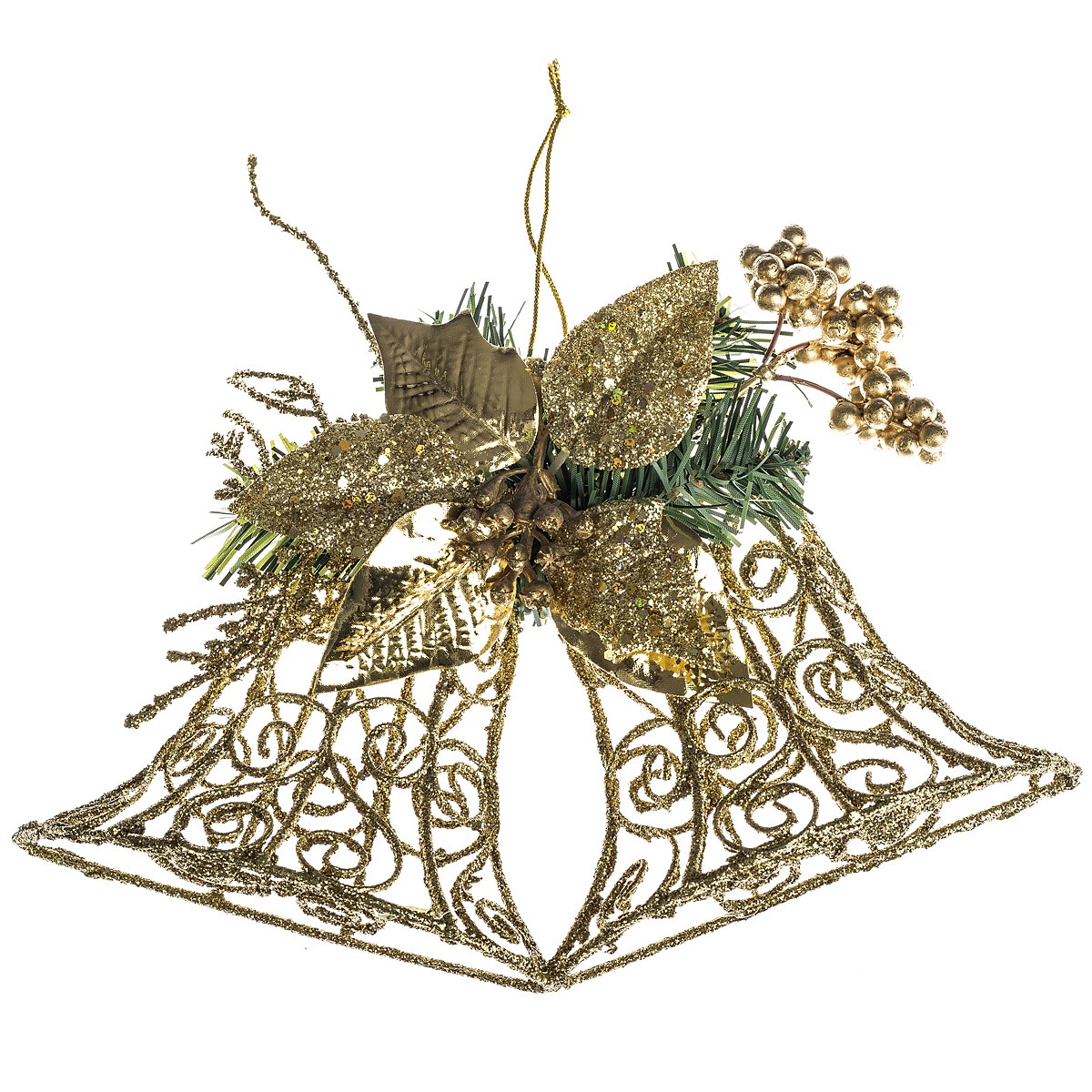 HTH Nástenná dekorácia zvony 30 cm, zlatá