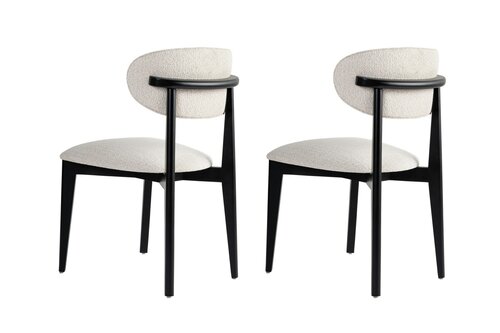 Esszimmerstuhl-Set Lionte White and Black, 2 Stück