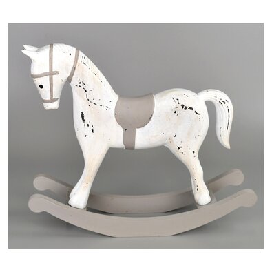 Drevená dekorácia Hojdací kôň 26,5 x 23 cm, biela