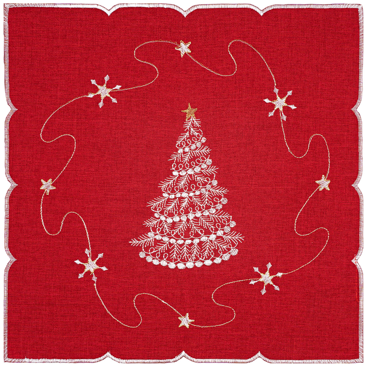 Fotografie Forbyt Vánoční ubrus Strom červená, 35 x 35 cm
