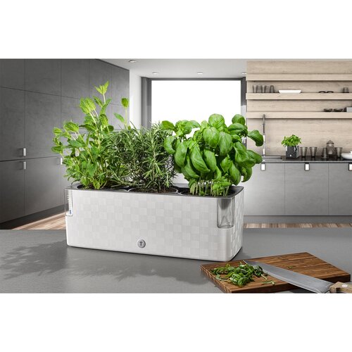 Flower Lover Розумний горщик для зелені Cobbletrio білий, 40 x 14 см