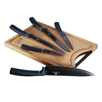 Berlinger Haus Набір ножів з 6 предметів з обробною дошкою Aquamarine Metallic Line