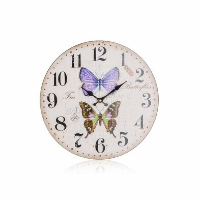 Zegar ścienny Butterflies, śr. 34 cm