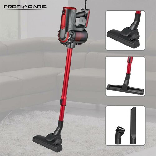 ProfiCare BS 3038 tyčový aku vysavač 2v1, červená