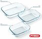 Pyrex üveg sütőedény készlet 3 db, 2 l + 3 l + 4 l