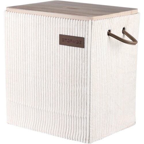 Autronic Set of 5 fabric storage boxes, cream