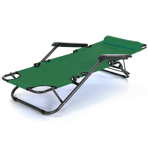 ISwing Polohovací zahradní a plážové lehátko Comfort, zelená, 153 x 60 x 80 cm