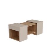 Súprava konferenčných stolíkov Sartos Beige and Atlantic Pine, 3 ks