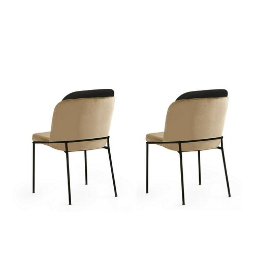 Zestaw krzeseł do jadalni Dore Beige and Black, 2 szt.
