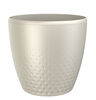 Plastia Plastična posoda za cvet Perla 16 cm,biserno bela