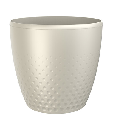 Plastia Plastična posoda za cvet Perla 16 cm,biserno bela