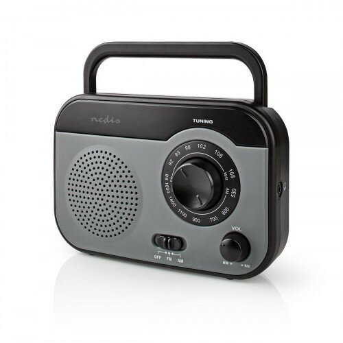 Nedis RDFM1340 přenosný radiopřijímač AM/FM,  šedá/černá