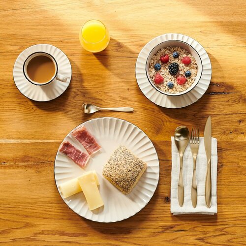 Set de 8 farfurii adânci și întinse Mäser OSITA – crem