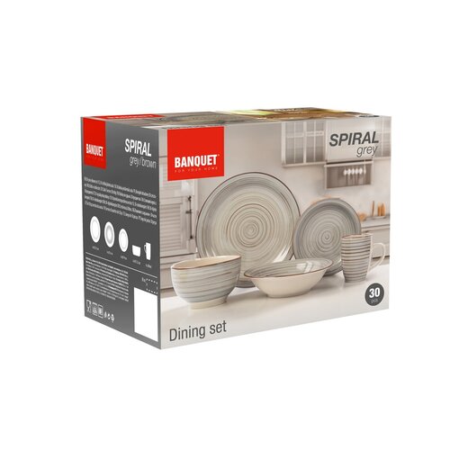 Set de masă Banquet 30 piese Spiral Grey