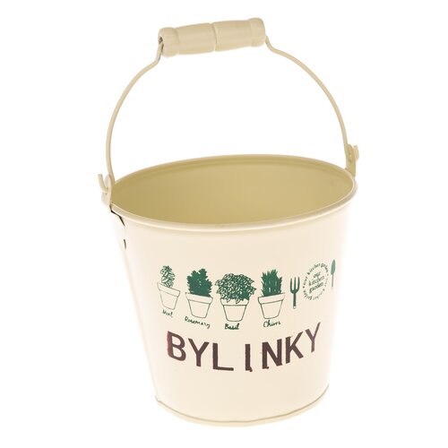 Металевий горщик для квітів Bylinky жовта, 12 х 10 см