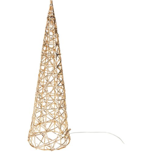 Świąteczny stożek świecący Champagne, 40 x 12 cm, 20 mikrodiod LED, na baterie