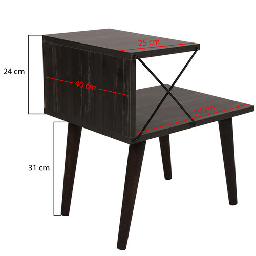 Măsuță de noptieră Cross Dark Brown