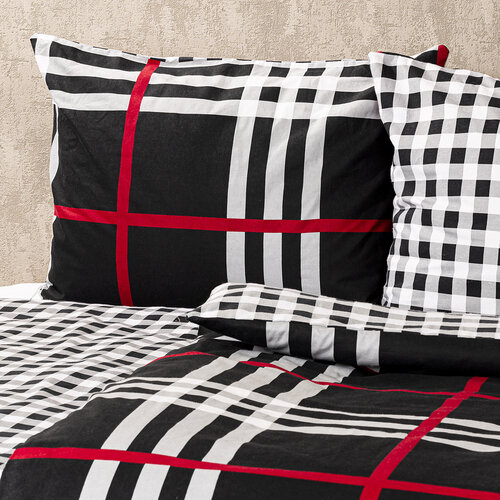 4Home Flanell-Bettwäsche Cube schwarz, 220 x 200 cm, 2 St. 70 x 90 cm