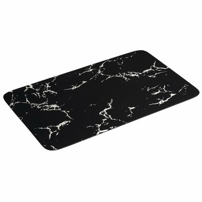 AQUALINE PCD011 Badezimmermatte 50 x 80 cm, Schwarz/Marmor