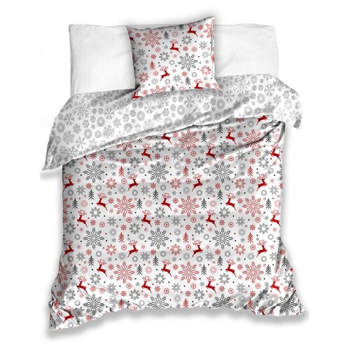 Świąteczna pościel bawełniana Zimowa Bajka, 140 x 200 cm, 70 x 90 cm