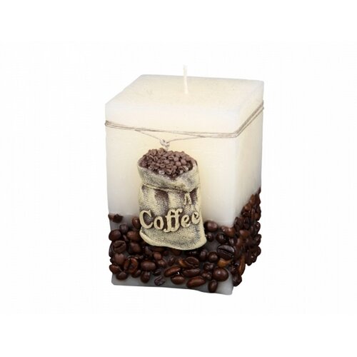 Dekoratívna sviečka Coffee Bag béžová, 10 cm