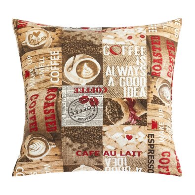 Bellatex Kissenbezug EMA Kaffeebraun, Rot, 45 x 45 cm