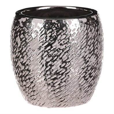 Keramický obal na květináč stříbrná Silver pr. 17cm, stříbrná