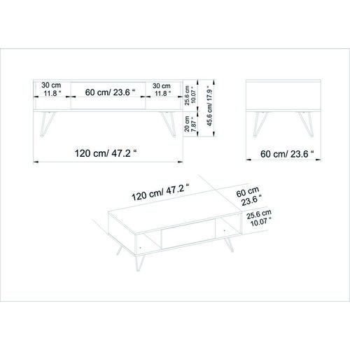 Stolik konferencyjny Mistico White and Walnut
